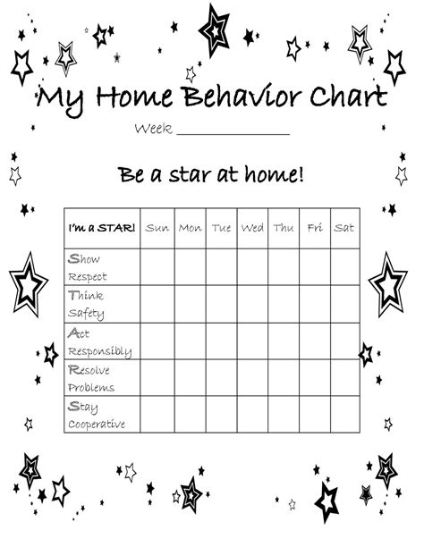 Behavioral Chart For Kids Printable Pdf