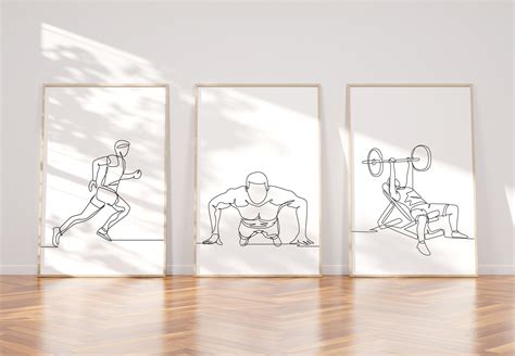 Set of 3 Gym Wall Art Home Gym Poster Home Gym Decor One | Etsy