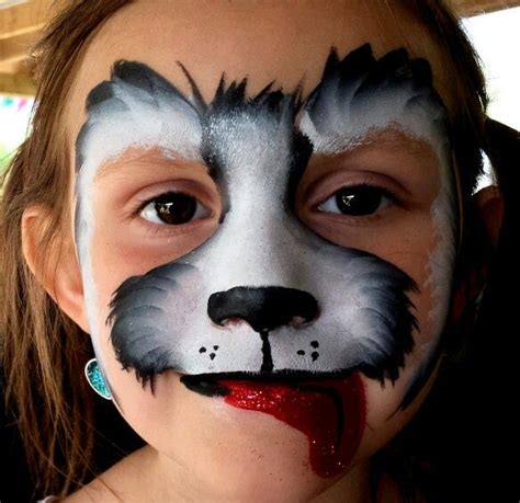 Puppy facepaint | Dog face paints, Girl face painting, Kids face paint