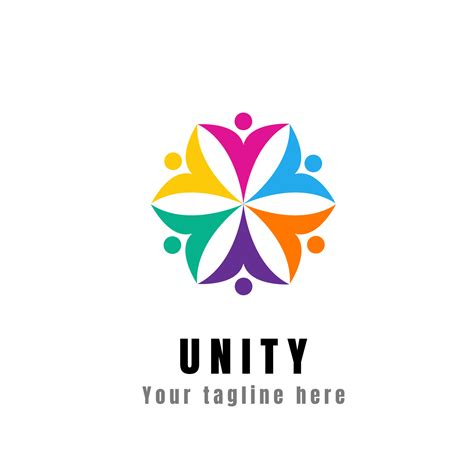 abstract logo unity in diversity and togetherness of social people ...