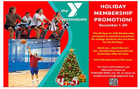 30 Days for $30 Holiday Membership Promotion - YMCA of Greensburg, PA ...