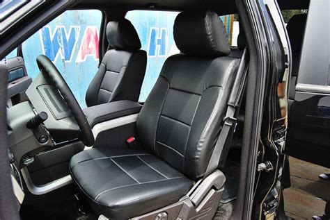 FORD F-250 F-350 2011-2016 BLACK IGGEE S.LEATHER CUSTOM FIT FRONT SEAT ...