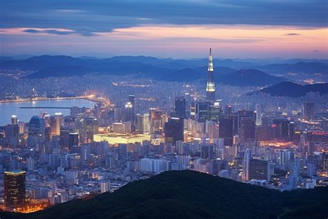 Seoul Skyline At Dusk Background, River, Architecture, High Resolution ...