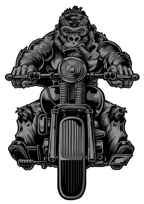 Pin by Super coco on auto & moto | Bike art, Gorillas art, Monkey art