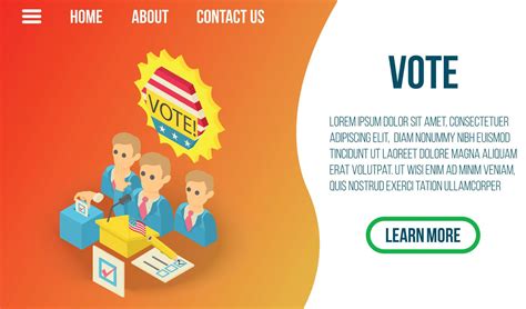 Vote concept banner, isometric style 8785391 Vector Art at Vecteezy