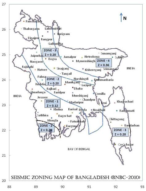 Earthquake Zones & Historical Earthquake Maps of Bangladesh - Tourism Directory of Bangladesh