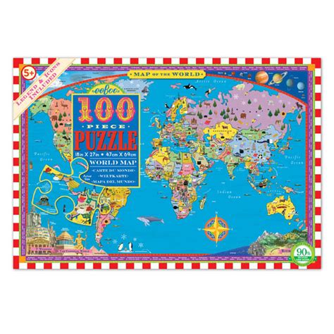 World Map Puzzle - 100 pieces | eeBoo