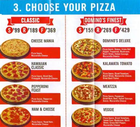 Domino's Pizza Menu With Price - Rambut Hitam