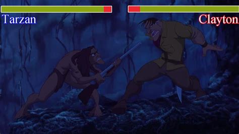 Tarzan vs. Clayton with healthbars|Tarzan - YouTube