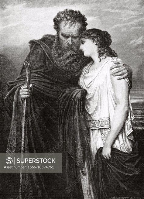 Oedipus and Antigone, painting by Emil Teschendorff (1833-1894) was a ...