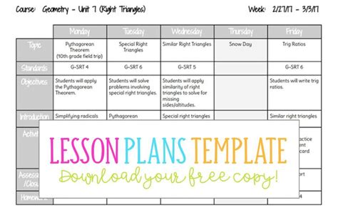 Lesson Plans Template | Lesson plans template high school, Weekly lesson plan template, Editable ...