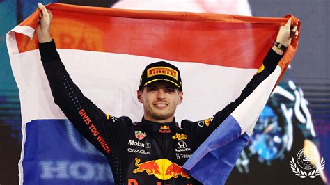 Max Verstappen on the podium with Dutch flag [2365x1330] : F1Porn