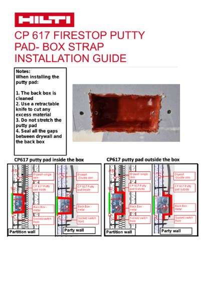 Hilti CP 617 Firestop Putty-Pad - Installation Guide | NBS Source