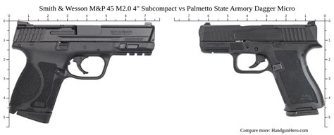 Smith & Wesson M&P 45 M2.0 4" Subcompact vs Palmetto State Armory ...