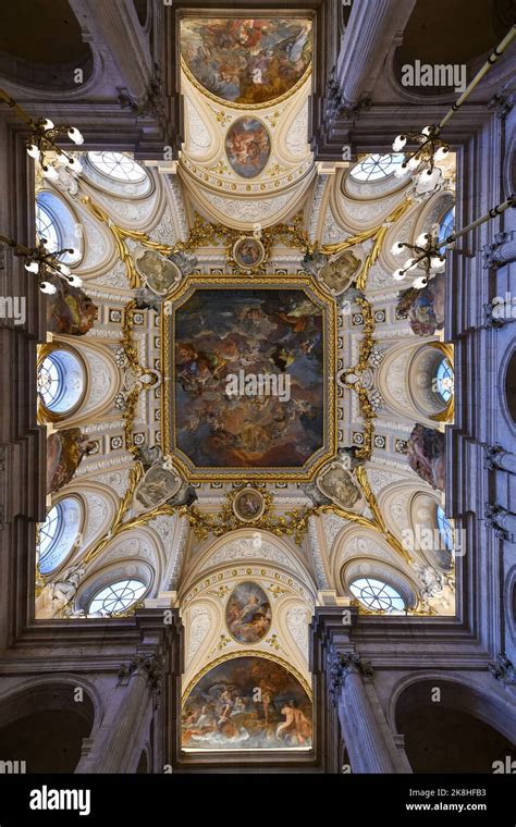 Madrid, Spain - Nov 19, 2021: Madrid Royal Palace Hall interior view ...