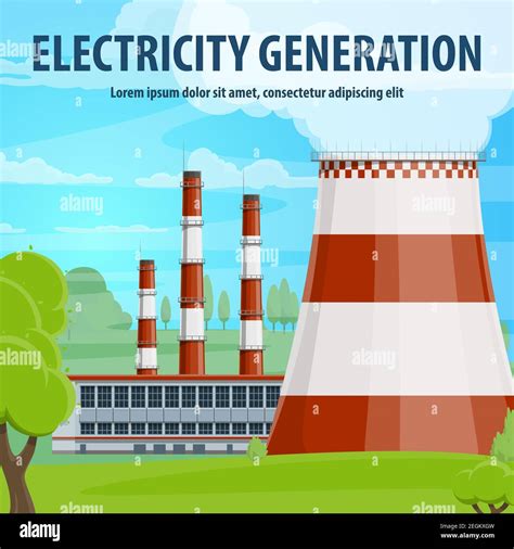 Electricity generation poster with coal or nuclear thermal power ...