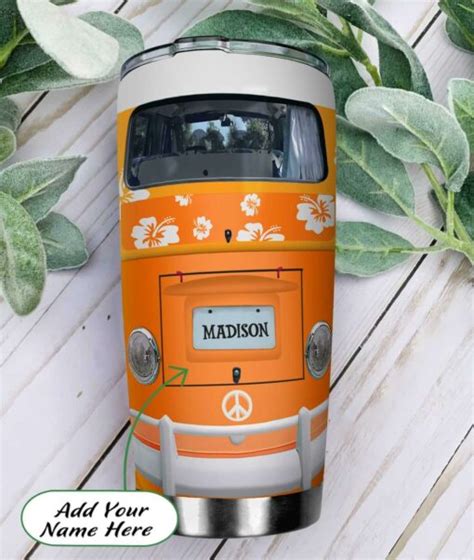 Custom Orange Hibiscus Hippie Van Personalized 3D All Over Printed ...