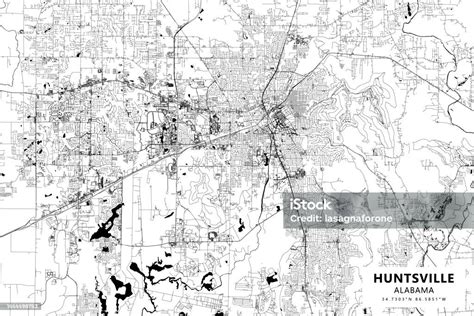 Huntsville Alabama Usa Vector Map Stock Illustration - Download Image Now - Alabama - US State ...