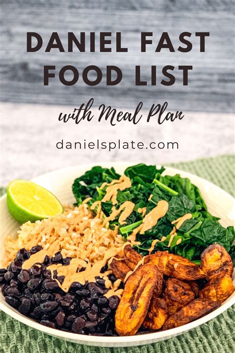 Daniel Fast Food List - Daniel's Plate