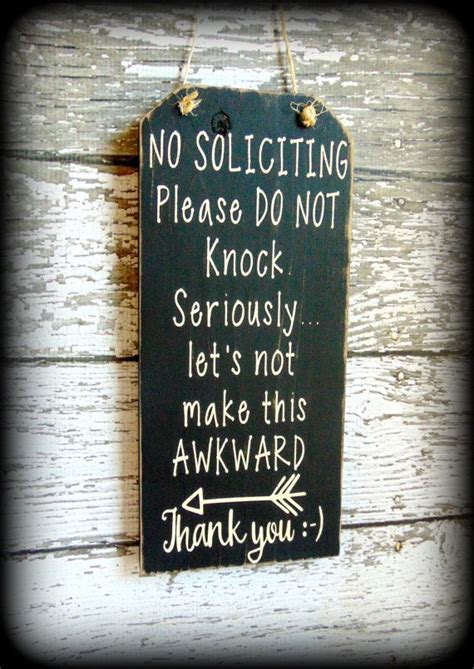 Custom Front Door Sign - No Soliciting Sign - Funny Wood Sign - Do Not Disturb - No Solicitation ...