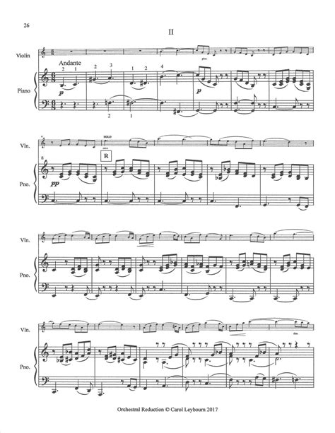 Simplified Piano Score for Mendelssohn - Violin Concerto in E minor, Opus 64 — Revised 2017