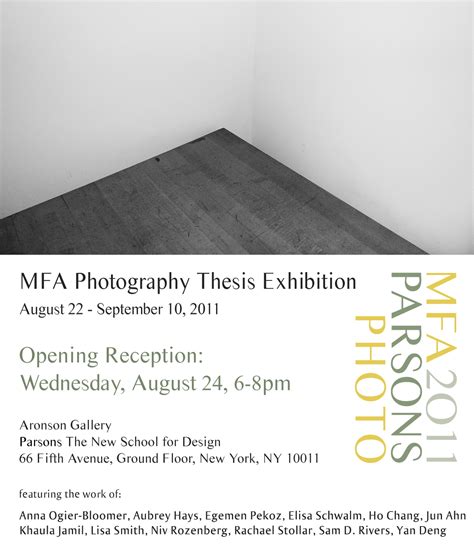 MFA Photography Thesis Exhibition - Art, Media, & Technology