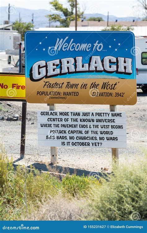 Welcome To Gerlach Sign in Nevada by Burning Man Black Rock Desert ...