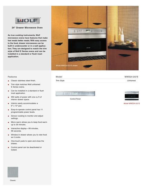 Wolf Microwave Drawer Manual – Warehouse of Ideas