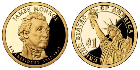 2008 S Presidential Dollars James Monroe Golden Dollar: Value and Prices