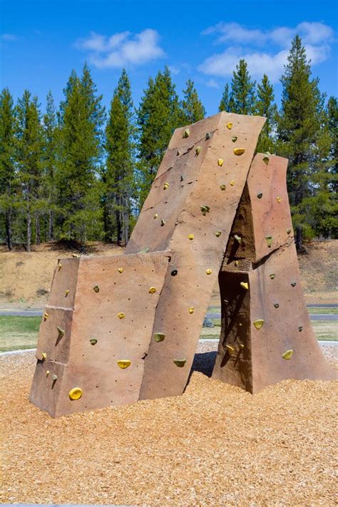 Rock Climbing Wall At Park Stock Photos - Image: 32648643