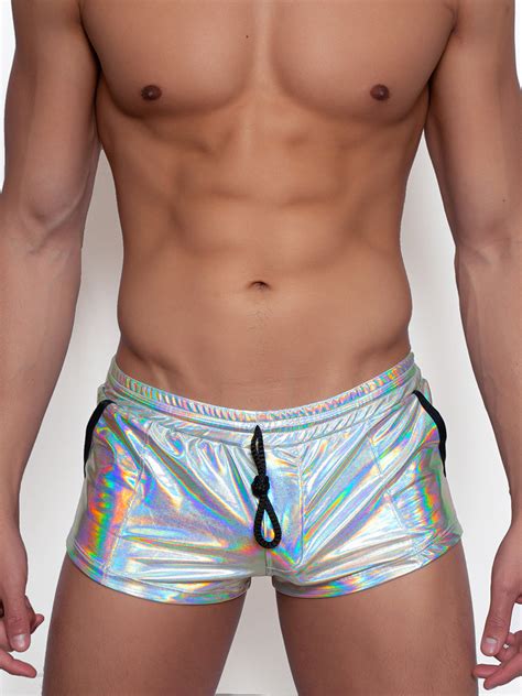 Men's Silver Metallic Shorts - Sexy Shorts For Men - Body Aware UK