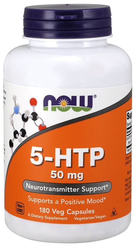 NOW Supplements, 5-HTP (5-hydroxytryptophan) 50 mg, Neurotransmitter ...