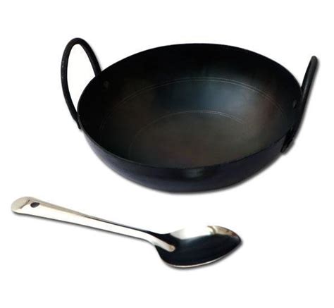 Iron Kadai ( Small ) 1 to 1.5 Litre with Basting Pan ( Size 2 )