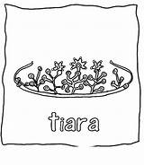 Online coloring Pages Coloring page Tiara With Flowers English  sketch template