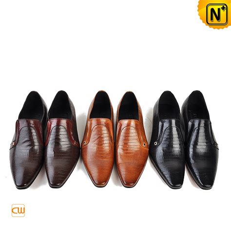 Men's Embossed Leather Dress Loafers Shoes CW750056