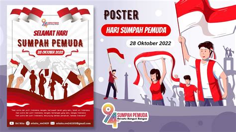 Cara Membuat Poster Hari Sumpah Pemuda di Canva 2022 - YouTube