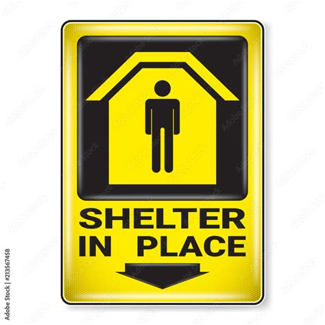 Vector , illustration graphic style,Shelter in Place Symbol, label icon on white background ...