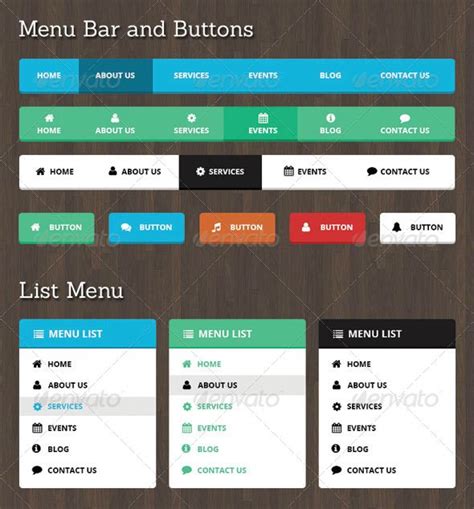 Neelam Web Menu Bar and Buttons | Menu design template, Website menu design, Website menu