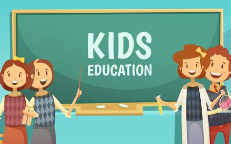 Kids Primary Education Cartoon Poster 472111 Vector Art at Vecteezy