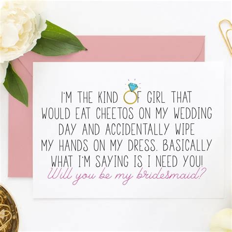 Funny Bridesmaid Card, Bridesmaid Proposal, Funny MOH Cards, Asking ...