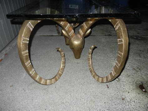 MCM Brass Rams Head Coffee Table - Wow Interiors