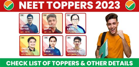 NEET Toppers 2023 : Check List of Toppers, AIR Rank, Score & Other Details