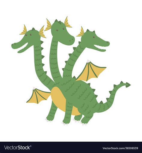 Three headed dragon ancient mythical creature Vector Image