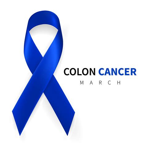 Colorectal, Colon Cancer Awareness Month. Realistic Dark Blue ribbon symbol. Medical Design ...