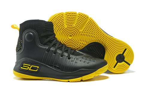 Men's Curry 4 Shoes Stephen Curry Black Basketball Shoe - Men