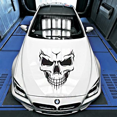 Personalized Car Cover Skull Sticker SUV Body Decal Black White 3D Totem Stickers For Jeep ...