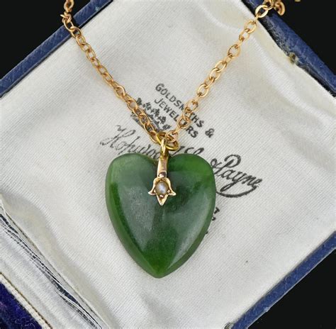 Vintage Jade Heart Pendant Necklace #Jade #Pendant #Vintage #Heart #Necklace #intage #Australian ...