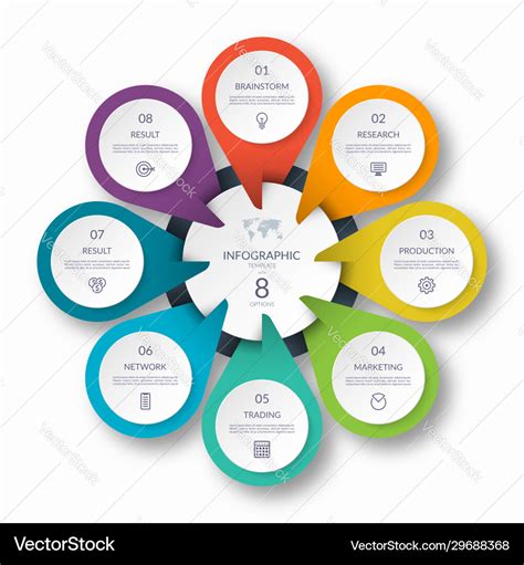 Infographic circle diagram template with 8 options