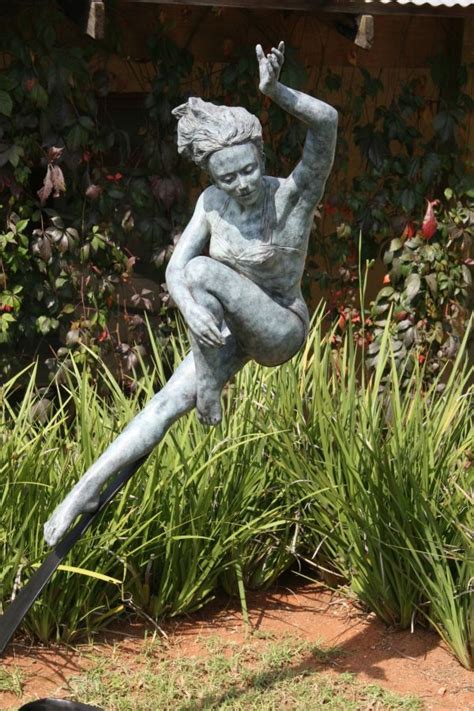 #Bronze #sculpture by #sculptor Heidi Hadaway titled: 'Leaping Girl (Dancing… | Sculpture ...