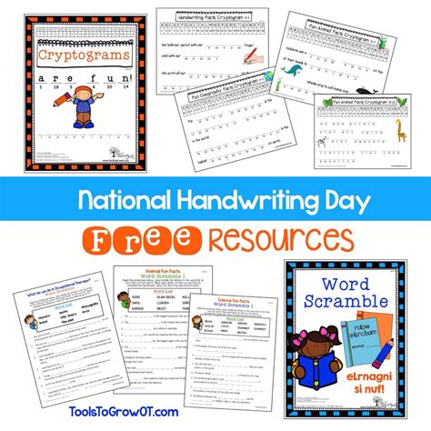 Happy National Handwriting Day!! free handwriting resources only for ...